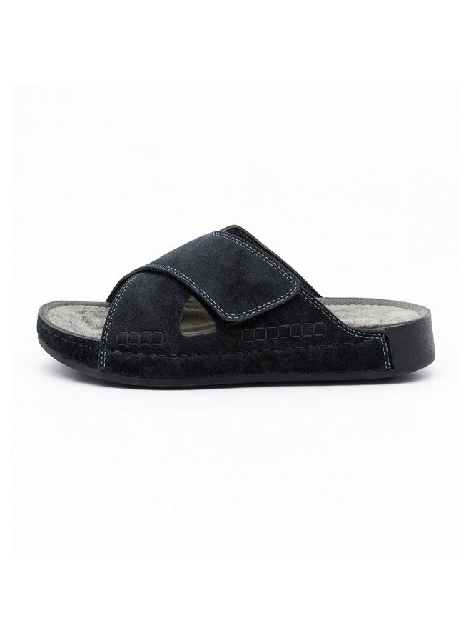 Stylish men's slippers with a modern and comfortable design – genuine leather and non-slip orthopedic sole, available in various sizes and colors. - Image 3